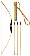 Łuk drewniany 60cm strzały Kołczan ZESTAW zabawka ogrodowa