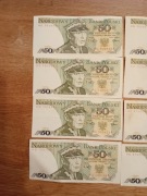 banknoty 50 zł Świerczewski Duża seria HD z WADAMI 1988 rok