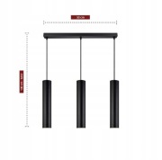Lampa Wisząca Żyrandol Plafon Tuby Metal LED GU10