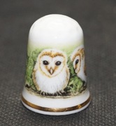 Naparstek Kolekcjonerski Porcelanowy Sowy #1