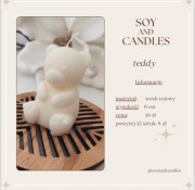 Świeca sojowa, miś, baby shower, chrzest, prezent, wieczór panienski