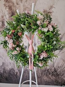 Wianek na drzwi wiosenny wielkanoc zając