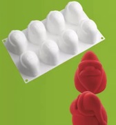 SANTA MIKOŁAJ Monoporcje 8 dużych wnęk forma silikonowa Pieczenie Desery 