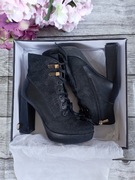 Czarne botki Kazar 38 skóra naturalna 