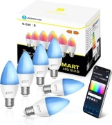 6x Inteligentna żarówka WiFi RGB E27 6,5W Alexa Aigostar 2700K-6500K