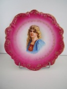 Altwasser (Stary Zdrój), TALERZ Z POPIERSIEM KOBIETY, ŚLĄSK, Carl Tieschl