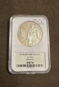 Jan Paweł II Zakon Maltański 10 lirów 2005 r grading PR 70 slab malta