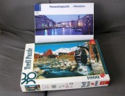 2 x puzzle 1000 Trefl Szwajcaria + panorama Włochy Wenecja most