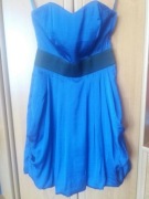 Sukienka H&M bombka granatowa chabrowa sylwester