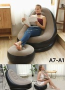 Fotel Dmuchany Kanapa Dmuchany Materac Łóżko Welurowy PUFA Z Podnóżkiem