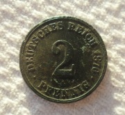 Niemcy Wilhelm I Hohenzollern 2 pfennig fenigi 1876 A Berlin Prusy KM# 2