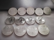 Kanadyjski Liść Klonowy moneta 1 uncja srebra