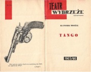 Program teatralny „Tango” Mrożek Teatr Wybrzeże Sopot 1965 PRL