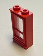 Lego 33bc01 okno z szybą 1x2x3 czerwony - 1 sztuka !