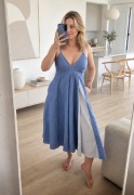 Zara letnia sukienka midi w paski S Nowa
