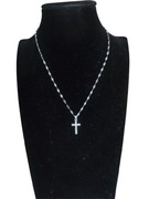 Naszyjnik Singapur  krzyżyk z cyrkoniami stal szlachetna + pudełko 24h