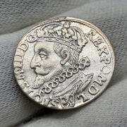 trojak koronny Zygmunt III Waza 1601 - b. ładny połyskowy rzadki (R1)