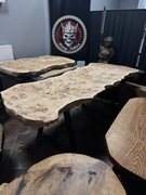 Stół drewniany z naturalną krawędzią monolit nowoczesny design 207x90