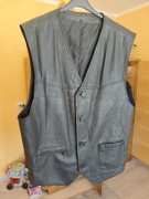 Kamizelka bezrękawnik skórzana motocyklowa męska 