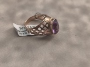 Złoty pierścionek z ametystem próba 583 6.7 g  R18 