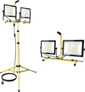 Reflektor LED lampa robocza 2x100W 20000lm teleskopowy statyw