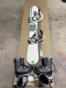 Łódź: Deska snowboardowa 145 + buty 38 245mm, damska - biała, ładna