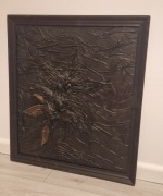 Obraz ze skóry czarny 78x88 cm 