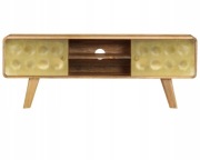 Szafka TV Retro Mango 120x30x45 cm, złotynadruk Oliwka 