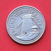 25  Centów  2000  r -     Barbados    Młyn   stan !!!