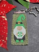 Skrzat Krasnal Św.Patryk zielony - Brelok zawieszka do kluczy torebki