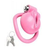 Różowy lekki pas cnoty chastity cage 5 pierścieni