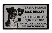 Tabliczka ostrzegawcza uwaga pies Jack Russell terrier