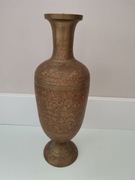 Wazon mosiężny, tłoczony orientalny wzór, wysokość 30 cm