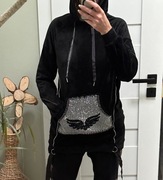 Welurowa bluza tunika Tatu asymetryczna