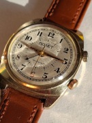 Dokladny zegarek Poljot Budzik  Złocony AU5 Obsłużony Sprawny zsrr PRL