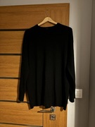 czarny cienki sweter kaszmirowy h&m premium oversize