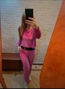 Dres komplet  NOWY, fuksja, welur S-M-L