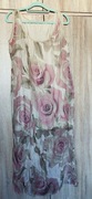 Made In Italy sukienka lekka kwiaty szyfon maxi L/XL