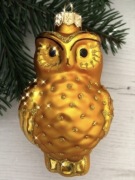 Bombka choinkowa, szklana Sowa 11 cm