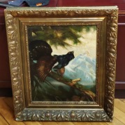 Stary obraz temat myślistwo ,,Głuszec,,