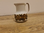 Stary ceramiczny mlecznik w brązowe kwiaty