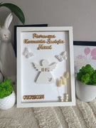 Komunia prezent od chrzestnych ramka aniołki anioł