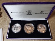 Zestaw 3 monety srebrne 5 pounds 1 dollar fifty cents  Australia Kanada UK