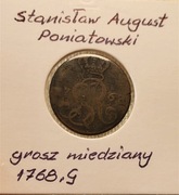 August Poniatowski grosz miedziany 1768 G