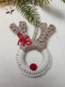 Renifer kokarda makrama ozdoba choinkowa zawieszka