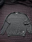 Adidas Vintage 80s sweter Trefoil Szary Unisex Retro Rare