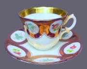 Filiżanka TPM Carl Tielsch Wałbrzych 1850 Iryzująca