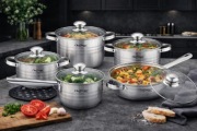 Zestaw garnków ze stali nierdzewnej Cheffinger 12 elementów 