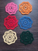 Podkładki pod kubek wazonik na szydełku kordonek zestaw 