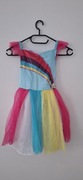 Tęczowa sukienka kolorowa karnawał bal przebierancow  5-7lat